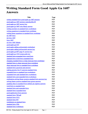 Good Apple Ga 1687 Answer Key  Form