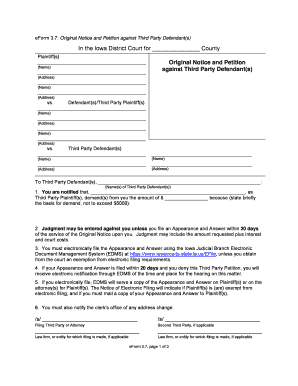 Iowa Petition Third Party  Form