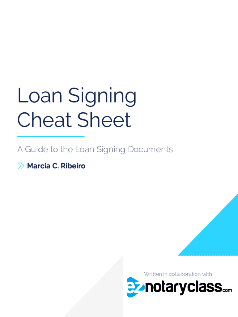 Loan Signing Prep Sheets PDF  Form