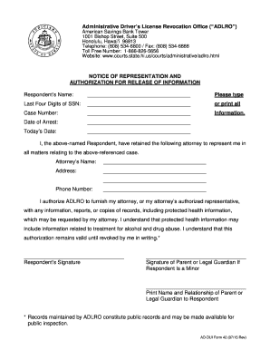 Form Representation Adlro Form