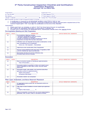 Third Party Inspection Checklist  Form