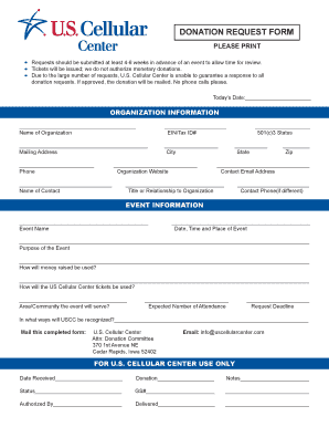 Us Cellular Donation Request  Form