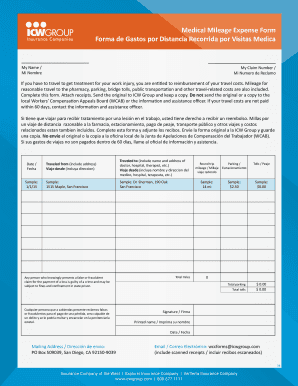 Icw Group Claims Mileage Reimbursement Form Icw Group Claims Mileage Reimbursement Form