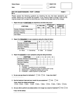 Speed Questionnaire PDF  Form