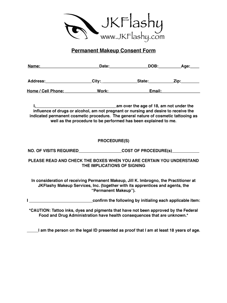 Permanent Makeup Consent Form PDF