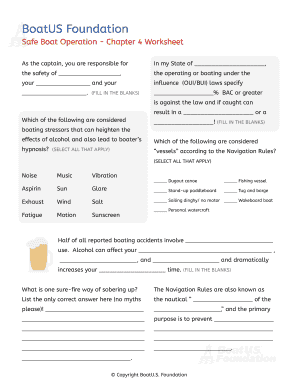 Boatus Foundation Chapter 1 Worksheet Answers  Form