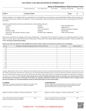  High Value Inventory Forms Wheaton World Wide Moving 2015