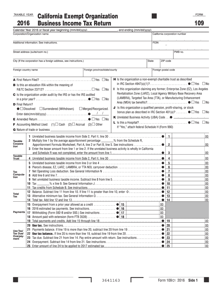  Form 109 2016