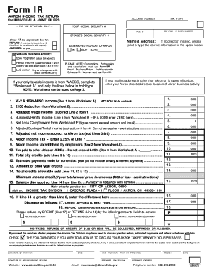  City of Akron Income Tax 2008-2024