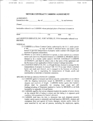 Carrier Packet Template  Form