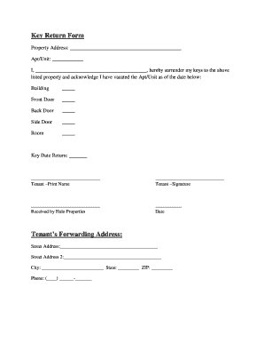 Key Return Form