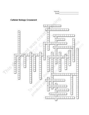 Cell Biology Crossword  Form
