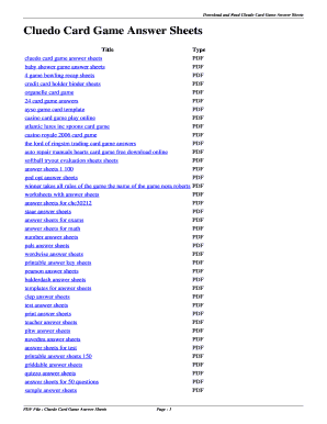 Cluedo Sheets Online  Form