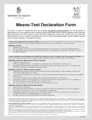 Mean Test Declaration Form