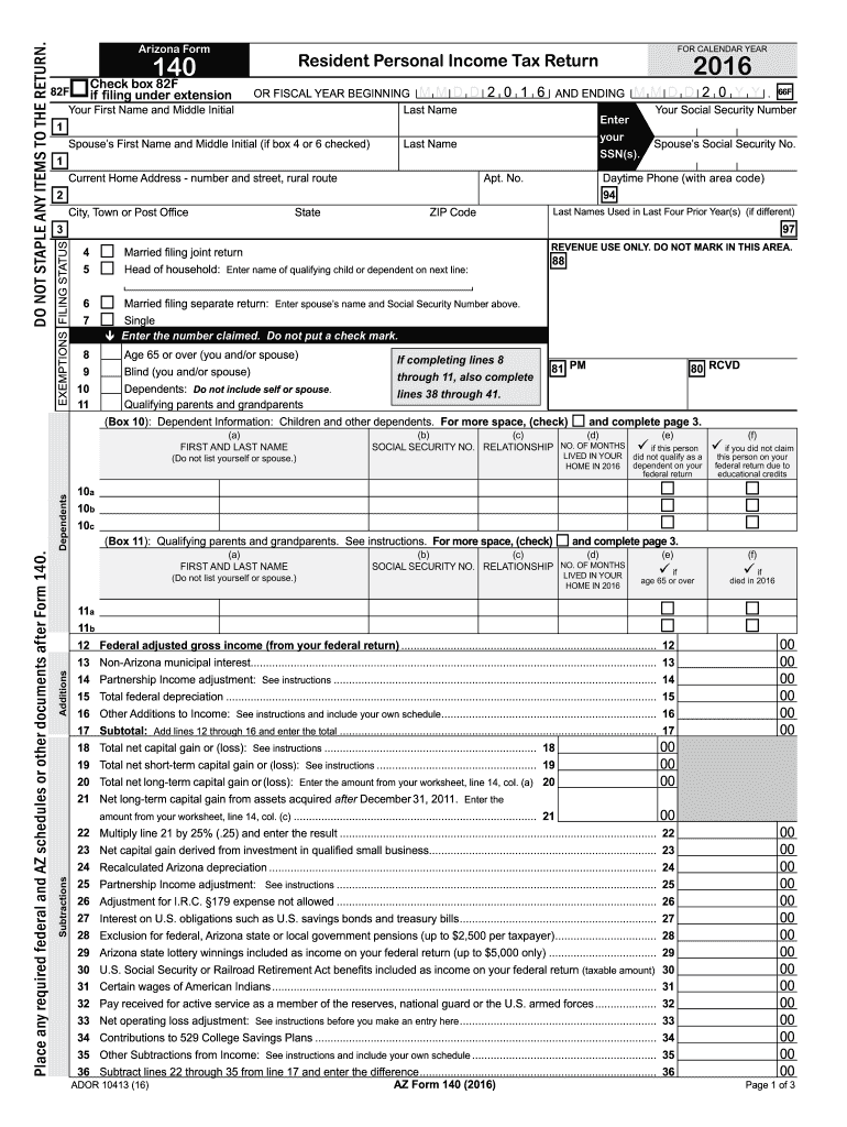  Form 140 2016