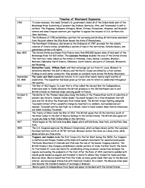 Westward Expansion Timeline  Form