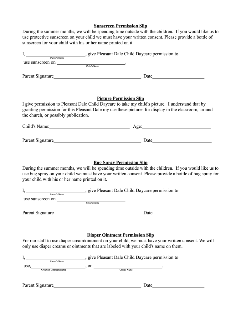 Picture Permission Slip Discoverpd Com  Form