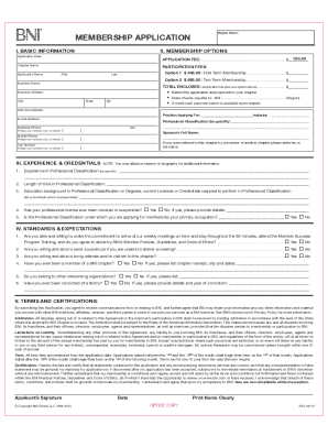 Bni Application Form