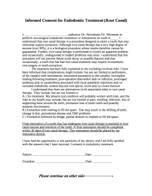 New Informed Consent for Endodontic Treatment DOC