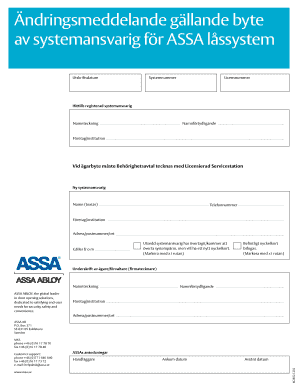 Byte Systemansvarig Assa  Form