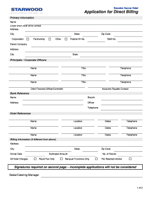 DIRECT BILLING Application Template  Form