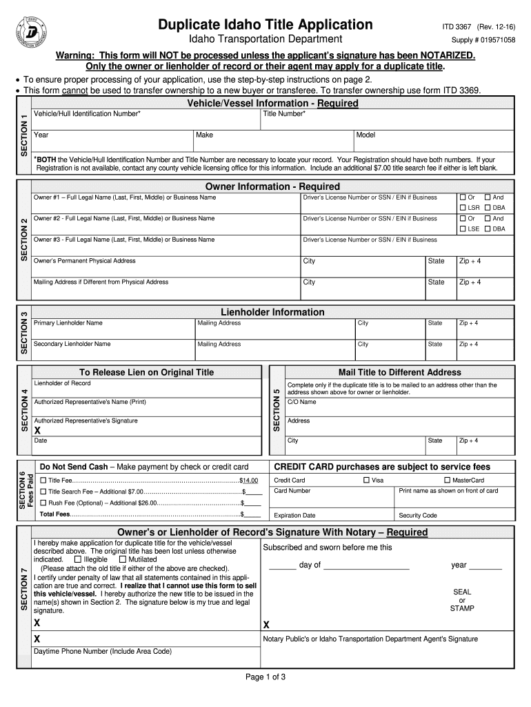  Itd 3367  Form 2016