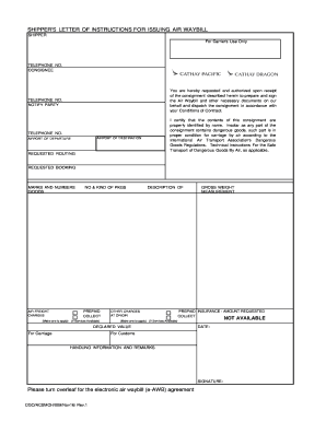 Airline Waybill  Form