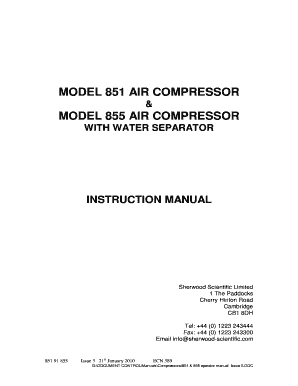MODEL 851 AIR COMPRESSOR MODEL 855 AIR COMPRESSOR  Form