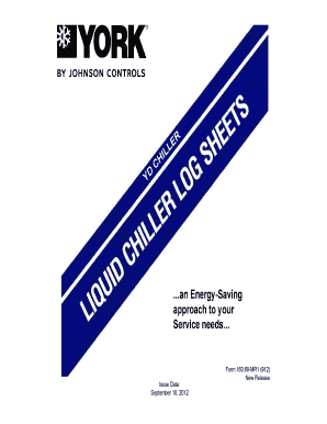 YD Chiller Maintenance Requirements Chiller Log Sheet Form 160 69 MR1