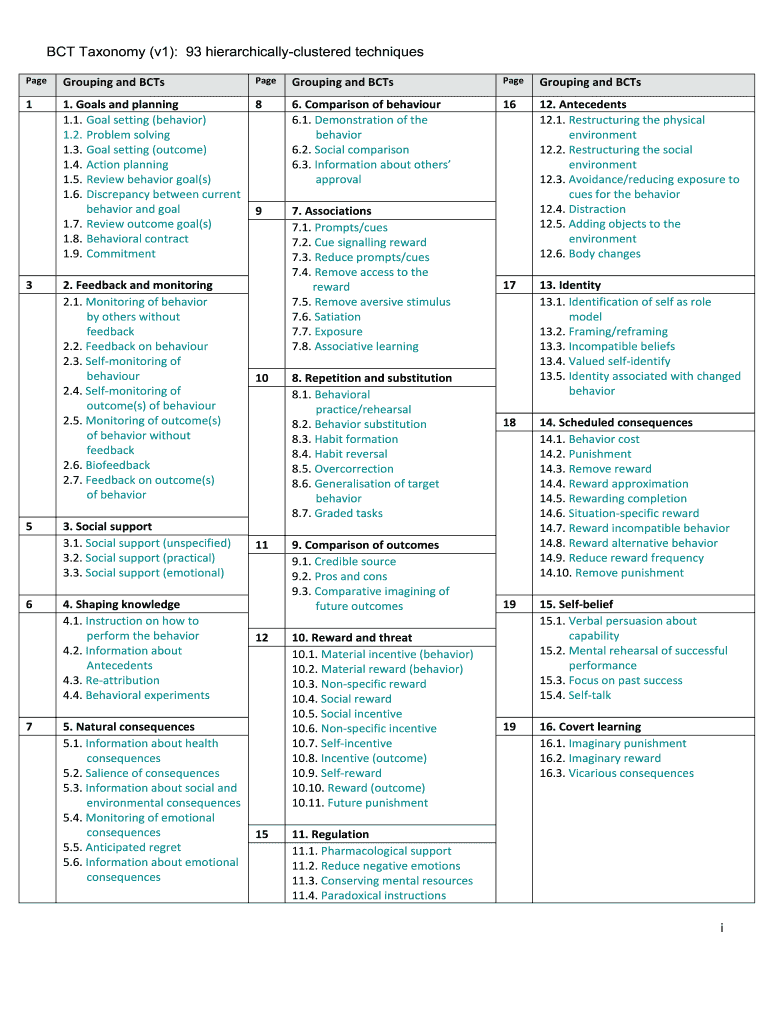 Bct Taxonomy  Form