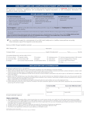 Uob Reinstatement Form