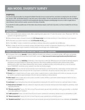 Aba Model Diversity Survey  Form