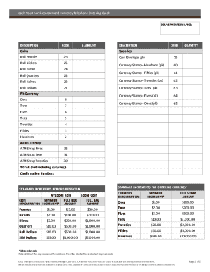 Currency and Coin Form