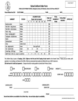 Google Form Templates - Sample Jersey or Uniform Order Form