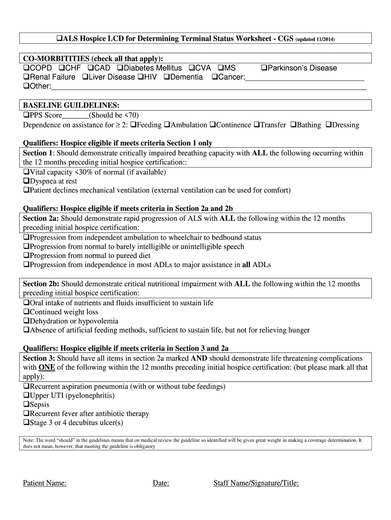  Lcd Hospice Guidelines Printable 2014-2024