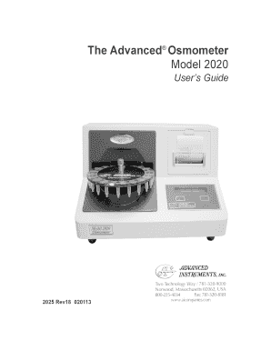 Advanced Instruments Osmometer User Manual PDF  Form