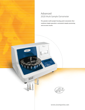 Advanced Instruments Osmometer User Manual PDF  Form