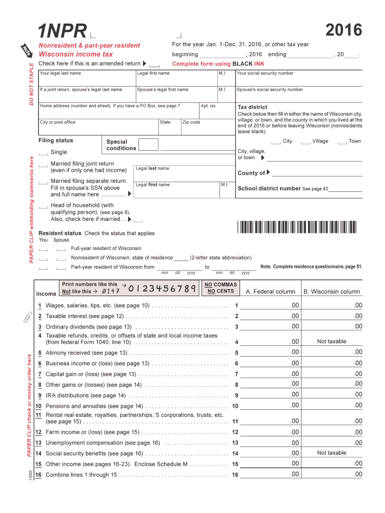  1npr Tax  Form 2016