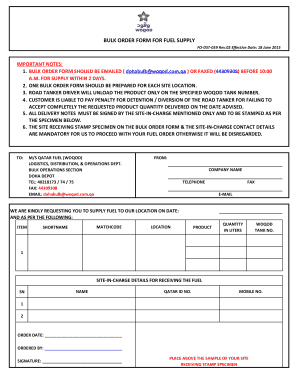 Woqod Online Order  Form