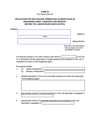 APPLICATION for DECLARATION TERMINATING ACCREDITATION as  Form