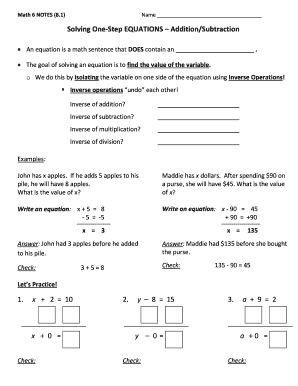 Math 6 Notes 8 1 Answer Key  Form