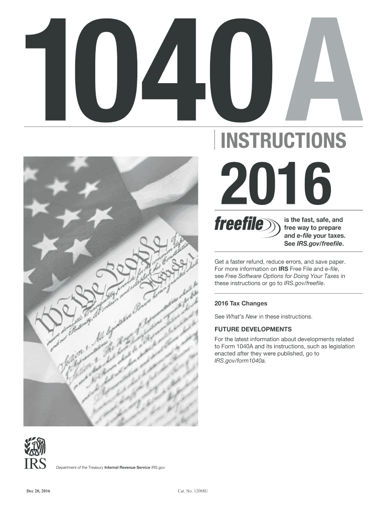  1040 a  Form 2016