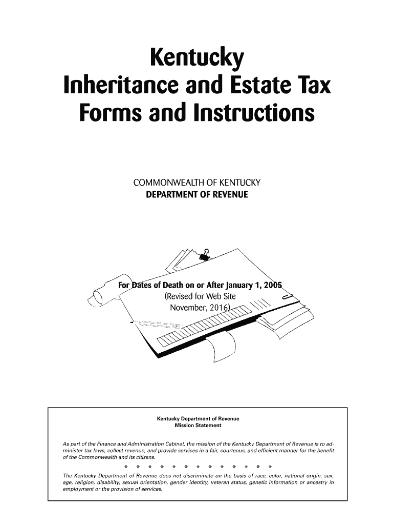 Get and Sign Kentucky Inheritance Tax Forms 2016