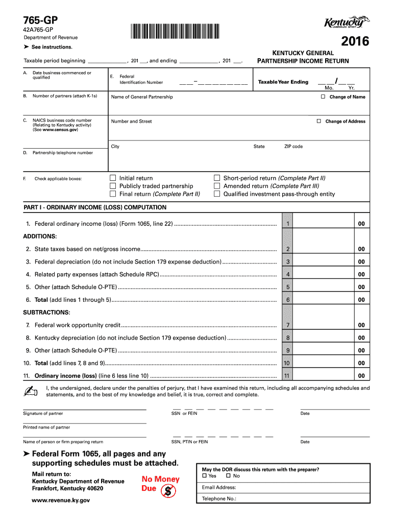  Form 765 Gp 2016