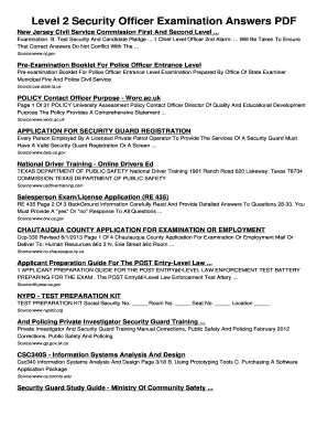 Texas Level 2 Security License Test Answers  Form