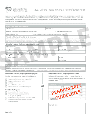 Lifeline Program Annual Recertification Form Usac