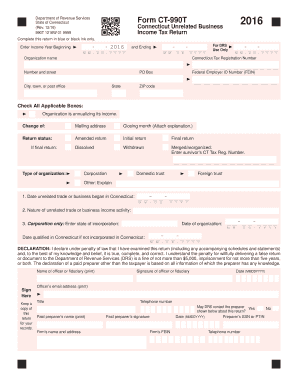  Ct 990t  Form 2016