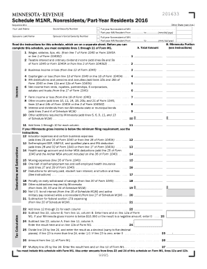  M1nr Form 2016