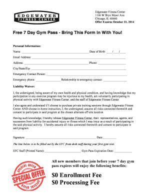 EFC 7 Day Class Pass Form DOC