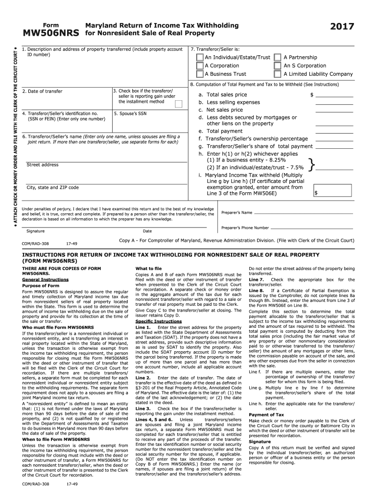  Mw506nrs  Form 2017